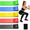 Generic Fasce elastiche per esercizi, 5 pezzi, in silicone, da 4,5 a 22,7 kg, per allenare gambe, fianchi, braccia