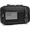 Generic Borsa tattica MOLLE Admin - Borsa per attrezzi EDC, con tasca per attrezzi EDC tagliata al laser, organizer modulare orizzontale con bandiera americana e portachiavi