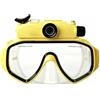 PUSOKEI Maschera Subacquea con Fotocamera, Impermeabile 15M | Fotocamera 5MP e Video 2K, Anti-Shake, Angolo Ultra-Largo 100°, Schermo da 0,78 Pollici, Connessione APP