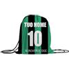 MOCHEIA SHOP Sacca a zaino per Palestra, Calcio, realizzata in Ottimo Poliestere, misura 30x40 cm, idea regalo tifoso del Sassuolo, Personalizzabile con nome e numero