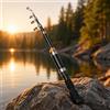 Generic Canna da pesca da viaggio in fibra di carbonio leggera canna da pesca portatile per esterni