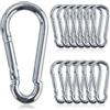 AMANDELIZABE Set di 16 moschettoni, 6 x 60 mm, piccoli moschettoni, portata fino a 180 kg, moschettone per portachiavi, campeggio, amaca, guinzaglio per cani, campeggio, viaggi, escursioni