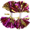 GLEAVI 2 Pezzi Pompom Cheerleading Piccolo 100g Manico, Decorazione Lucida | PET e Film Laminati in Alluminio, Riutilizzabile, per Coreografie e Eventi Sportivi, Accessorio da Scena