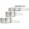 CLISPEED Inox Set per 2-3 in Pentole Acciaio da Padella, Kit Pentole Portatile Manici, Argento, Campeggio per Campeggio, Escursionismo Persone