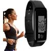 Generic Watch Step Counter - Regolabile Led Pedometer Watch | Electronic Outdoor Sports Bracelet | Step Counter Fitness Tracker For Men Women. Pp Case, Pvc Strap, White Gold Black.