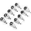 Generic Kit di riparazione punte per canna da pesca con diametro del tubo da 1,6-3,6 mm, confezione da 10 guide ad anello in ferro per pesca d'acqua dolce e salata, tonalità argento