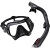 GLEAVI Silicone Set Nero Maschera da Snorkeling e Boccaglio, Sgancio Rapido, Valvola di Drenaggio Unidirezionale e Fibbia Robusta, per Uomini e Donne, per Snorkeling e Immersioni