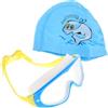 DEARMAMY Occhialini da Nuoto per Cuffia Regolabile, Lenti HD | Set per Ragazzi, PC e Gomma, Vestibilità Comoda, Trattamento Antifog, Blu Giallo Incluso
