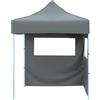 Generic Gazebo pieghevole professionale, 2 x 2 m, grigio antracite | Struttura in acciaio, tetto Oxford 600D impermeabile, 2 pareti con finestre, ideale per eventi