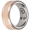 Annadue Fitness Tracker Smart Ring NFC, Health Tracker Anello Monitoraggio della Temperatura Contapassi, Anello Intelligente Impermeabile IP68 per (Gold)