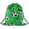 Generic Zaino con coulisse per adulti Borse regalo a tema calcio per amanti del calcio regali di compleanno per figlio figlia, Pallone da calcio verde, Small, Sportivo