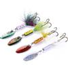 Generic Kit di 4 esche da pesca a spinning, colorate e rotanti, per trota, spigola, glaucomi, acqua dolce e salata