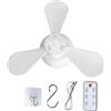 Qiaonan Ventilatore A Soffitto Con Attrezzo Estivo Portatile Ricaricabile Mini A 4 | Ventilatore Da Soffitto Per Camera Da per spiaggia roulotte auto camper campeggio all'aperto tenda dormitori