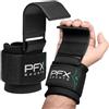 PFX Sports Ganci per sollevamento pesi, cinghie rivestite in gomma antiscivolo, 8 mm, in neoprene, imbottite, polsiere, supporto per esercizi in palestra, allenamento, powerlifting, mento, fitness, stacchi da