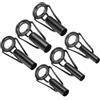Generic Kit di riparazione per canna da pesca da 4-6,5 mm, 6 pezzi in acciaio inox, guida di ricambio per pesca d'acqua dolce e salata, nero