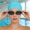 Generic Cuffia da nuoto da donna in tessuto plissettato nero