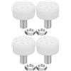 GRIRIW 4 Pezzi Toe Stops per Pattini a Rotelle, Skate Toe Stopper, Fermadita Regolabile 15,2mm in Gomma e Metallo, Bianco, Arresto Istantaneo, per Quad Skates e Roller Shoes,