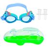 SAFIGLE Occhialini da Nuoto per Blu Antiappannamento Impermeabili | Design Animale, Fibbia Robusta, Silicone e Pc, per Nuoto e Immersione, Taglia per Ragazzi e Ragazze