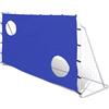 Plumbpyr Porta da calcio con parete 240 x 92 x 150 cm, telaio in acciaio, resistente alle intemperie, con ancoraggio a terra, pieghevole e trasportabile, per bambini, ragazzi, club, scuola, giardino