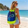 Generic Zaino in rete con coulisse per spiaggia e palestra, borsa da nuoto in rete grande, borsa sportiva traspirante, Verde, Taglia unica, Contemporane