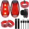 WUIOWPPIC Set di 2 luci LED lampeggianti per la scuola, luci di sicurezza a LED, ricarica USB, luce lampeggiante, clip riflettore, clip di sicurezza, luce per passeggino, luce per animali domestici, con 2