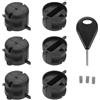 TOYANDONA Accessori per Coda Tavola da Surf, Cupola Tonda in PVC Nero | Viti e Chiave, Montaggio Sicuro e Stabile, per Slot della Coda, Uso Oceanico e Attività Intense