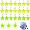 luckaide 36 ciondoli catarifrangenti per bambini, a forma di stella, impermeabili, aumenta la visibilità di notte, per zaino, ciclismo, corsa, jogging
