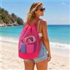 Generic Zaino in rete con coulisse per spiaggia e palestra, borsa da nuoto in rete grande, borsa sportiva traspirante, Rosso, Taglia unica, Contemporane
