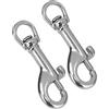 Generic Ganci rotanti a scatto in acciaio inox 316, bulloni a molla, lunghezza 6,5 cm, rotazione a 360°, per immersioni, pesca, canottaggio e altro ancora