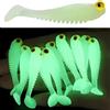 Generic 20 esche da pesca luminose che si illuminano al buio, con coda a T, morbide | 5.51 cm 1.2g artificiale di plastica esca per acqua dolce salata pesca notturna spigola trota Crappie