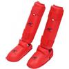 predolo Protezione Tibia Caviglia e Dorso Del Piede Regolabile Parastinchi da Imbottito Paratibia con Protezione Del Piede per Esercitazioni Tecniche, Rosso, M