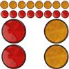 DEARMAMY 20 Pezzi Catarifrangente Rotondo Rosso per Bicicletta, Adesivo | PP e Ps, Forma Circolare e Rettangolare, per Veicoli e Barche, Visibilità Migliorata Colore Casuale