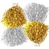 MAGICLULU 4 Pezzi Pallone da Cheerleading Manici in Pet | Accessori per Cheerleader Bambina, Scintille Visive e Tattili, Giallo, per Festa Compleanno Tema