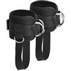 Tbest Padded Ankle Straps for Cable Machine with Reinforced D-Rings | Gancio e chiusura, materiale in nylon, adatto per allenamenti su fianchi e glutei, compatibile con la maggior parte delle