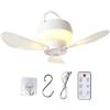 Generico Ventilatore A Soffitto Con Luce Soffiatore Ricaricabile Mini Portatile 4 | Ventilatore A Soffitto Con Luce Per Esterni per Dormitori Tettoia Spiaggia Veicolo Ricreativo Auto