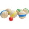TOYANDONA 7 Pezzi Gioco delle Bocce in Legno Massello Stile Francese | Superficie Liscia senza Sbavature, per Feste di Compleanno e Prati, Gioco da Esterno per Genitori e Figli Colore Casuale