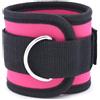 Asyduey D-Ring Regolabile Cinturino alla Caviglia Fibbia Body Building Banda Palestra Multi Coscia Gamba Polsini della Caviglia Potenza Sollevamento Pesi Corda Rosa Rosso