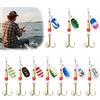 Generic Esche da pesca a spinning per pesca alla trota, 10 pezzi, in metallo duro, con 1 scatola per l'attrezzatura, esche da pesca a coda di gallo
