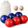 Photect Set da Petanque in Legno Set di 6 Petanque Colorate 2 Boccini 1 Borsa in Tela per Uso Interno ed Esterno Gioco di Abilità e Precisione
