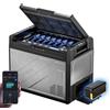 BougeRV Rocky V3.0 Doppia Zona Frigo Auto 65L con Batteria 240Wh, -20℃~20℃ | Compressore 12V 24V 230V Freezer App Metallo IPX4 per Camping Viaggi Barca Pesca