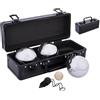 Engelhart - 010124 - Set di Bocce da Gioco in Metallo con Custodia in Alluminio Nero - 3 Bocce da 74 mm, 720 g ciascuna - Gioco da Giardino e Esterno
