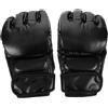 HEMOTON Guantoni da Boxe Mezze Dita Mma in PU Nero Regolabili | Assorbimento degli Urti, Facile Pulizia, Fascia Ampia al Polso, per Allenamento e Sparring