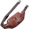 HANABASS Marsupio Sportivo Uomo in PU Marrone per Corsa e Bici | Borsa a Tracolla Compatta, Tasca Porta Monete e Cellulare, Uso Quotidiano, Design Funzionale