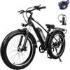 VDL E-Bike - Bicicletta elettrica da uomo da 26 pollici, con batteria da 48 V 15,6 Ah, cambio Shimano a 7 marce, freni a disco, forcella ammortizzata, pneumatici da 26 x 4,0, per pendolari, attività