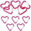 Spritewelry Moschettone a forma di cuore Clip in lega di zinco Gancio a scatto a molla Cerise Cuore Portachiavi Clip per campeggio Zaino Bottiglia d'acqua Portachiavi Accessori decorativi