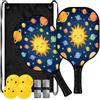 FRODOTGV Space Planets and Sun - Racchetta da pickleball in carbonio testurizzato | Per interni ed esterni