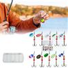 Generic Confezione da 11 esche da pesca per nuoto o jigging, con sistema di cucchiaini da spinning a due vie, esche da pesca a coda di gallo, con corpo in rame flash e lama, esche per acqua dolce e salata