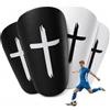 FIKZOM 4 Parastinchi Calcio Mini, Parastinchi Protettivi 9.5 x 6 cm in EVA per Adulti, Adolescenti, Ragazzi e Ragazze, In Bianco e Nero