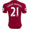 CYTUK-Jersey 2016 2017 21 Ander Herrera Manchester United FC Nuova Stagione Coming Home Rosso Calcio Jersey, Uomo, Red, XL