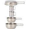 Mobestech 5 Pezzi Set Stoviglie Campeggio in Acciaio Inox, Tazza e Pentola | Attività All'aperto e Campeggio, Fondo Piatto Stabile, Impilabile, Colore Argento, Facile da Trasportare